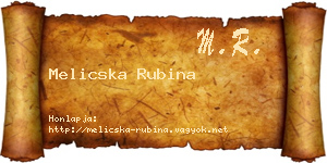 Melicska Rubina névjegykártya